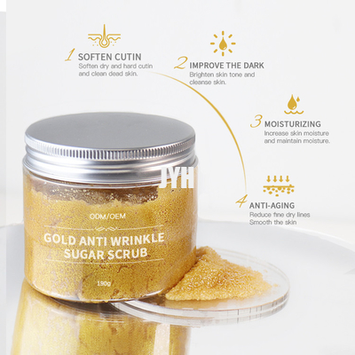 oro de 210g 24K Exfoliating la aprobación de los productos para el cuidado de la piel GMPC del OEM de Sugar Body Scrub