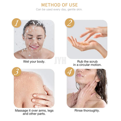 oro de 210g 24K Exfoliating la aprobación de los productos para el cuidado de la piel GMPC del OEM de Sugar Body Scrub