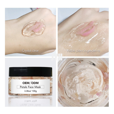 Cuidado de piel del OEM Clay Mask Natural 100ml Rose Petal Face Gel Mask