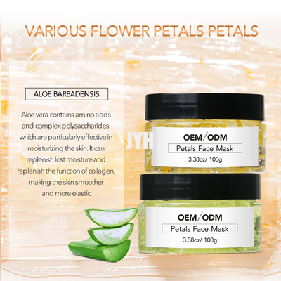 Cuidado de piel del OEM Clay Mask Natural 100ml Rose Petal Face Gel Mask