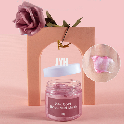 Mascarilla aceitosa de iluminación de la piel de Rose Mud Mask GMPC del oro del rosa 24K
