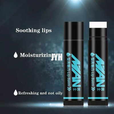 Vegano orgánico natural hidratante ISO GMPC del protector labial de Skincare de los hombres de la menta negra del tubo