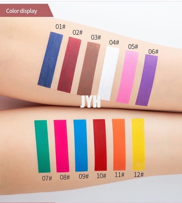 Cosméticos de maquillaje facial metálico 12 colores Maquillaje a prueba de agua Sombra de ojos