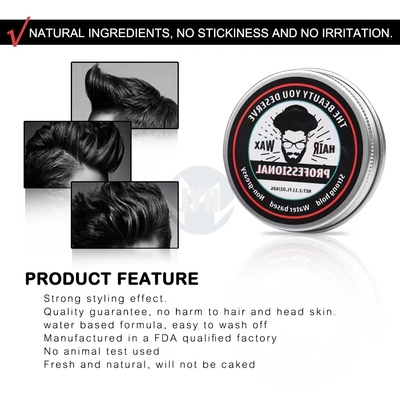 60g/pc Crema para hombre Pomada Fijación media Base de agua Fijación durante todo el día Cera para peinar el cabello de primera calidad
