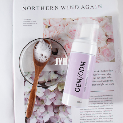Cuidado de piel de iluminación orgánico de Rose Foaming Face Wash 120ml ISO22716