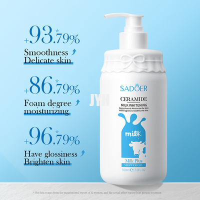 Gel Exfoliating de iluminación hidratante de la ducha de la piel limpia del cuidado del cuerpo del gel de la ducha de la leche de la cabra de MSDS