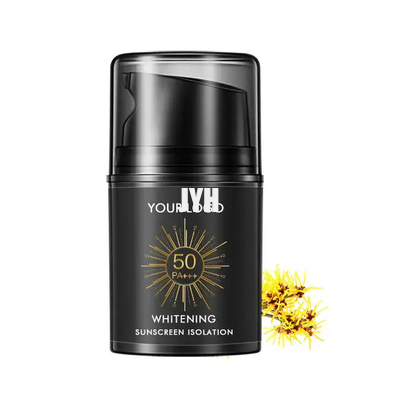 Protector solar facial resistente al agua para hombres de piel natural Spf50 + Pa +++ Bloqueador solar con aislamiento solar no blanqueador