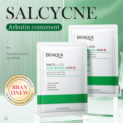 Poros ácidos salicílicos del encogimiento de la máscara del acné del OEM que aclaran la máscara facial hidratante de la hoja