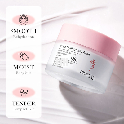 Piel de iluminación poner crema de Rose Hyaluronic Acid Moisturizer Facial que aprieta la crema 50g