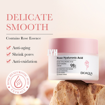 Piel de iluminación poner crema de Rose Hyaluronic Acid Moisturizer Facial que aprieta la crema 50g