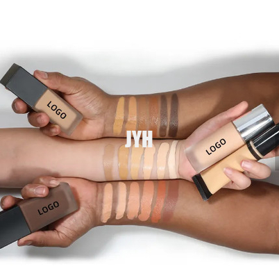 Fundación líquida del vegano de la cobertura total del maquillaje orgánico de la prenda impermeable para las mujeres negras de la piel