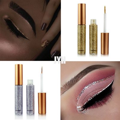 MSDS 10PCS/trazador de líneas determinado del ojo del brillo para las mujeres fáciles llevar maquillaje líquido rojo pigmentado del brillo del lápiz de ojos del oro blanco