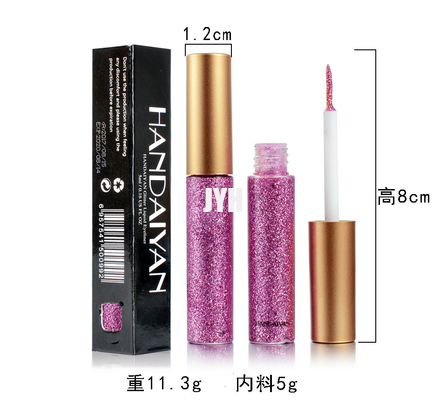 MSDS 10PCS/trazador de líneas determinado del ojo del brillo para las mujeres fáciles llevar maquillaje líquido rojo pigmentado del brillo del lápiz de ojos del oro blanco