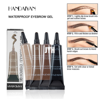 Crema líquida impermeable de la ceja con el gel duradero de la ceja del tinte del maquillaje del cepillo