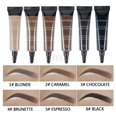 Crema líquida impermeable de la ceja con el gel duradero de la ceja del tinte del maquillaje del cepillo