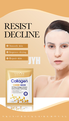 Productos para el cuidado de la piel del OEM de MSDS que hidratan la hoja facial de la máscara del colágeno antienvejecedora