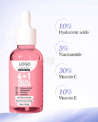 Colágeno ácido hialurónico 4 del suero de la vitamina C 30ML en 1 suero de la cara para las mujeres