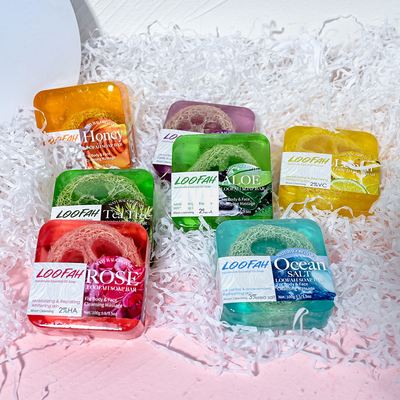 De lujo personalizada individualmente envolvió la flor del aceite esencial del jabón de baño hecha a mano
