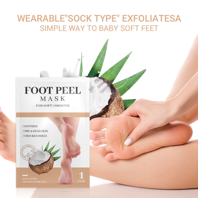 El cuidado de pie de la máscara del pie del coco de Unscented fijó Exfoliating y la hidratación