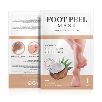 El cuidado de pie de la máscara del pie del coco de Unscented fijó Exfoliating y la hidratación