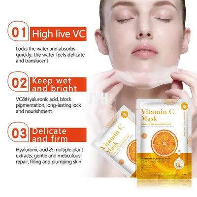 Máscara de la vitamina de la marca privada VC a la máscara facial de hidratación de la fruta del remiendo de Carry Bright Color Of Skin