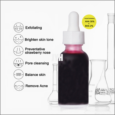 MSDS OEM Productos para el cuidado de la piel Neutral AHA Fruit Acid Liquid Suaviza las cutículas Elimina el acné Blackheads Esencia facial