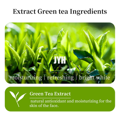 Acalma la piel al instante El té verde hidratado Las máscaras faciales contienen vitamina E y colágeno