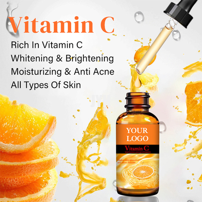 MSDS Productos para el cuidado de la piel de origen OEM Antienvejecimiento Vitamina C Suero facial con ácido hialurónico