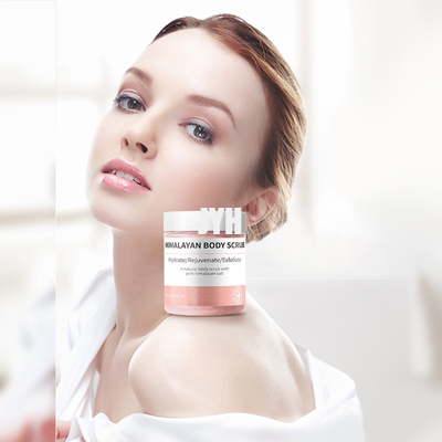 Proyectos de cuidado de la piel OEM sin olor elimina las células muertas de la piel exfoliante rosa exfoliante de sal del Himalaya exfoliante corporal