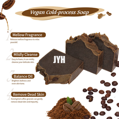 80 g/pcs Jabón para el rostro de café Proceso en frío Jabón para manos con aroma a fruta